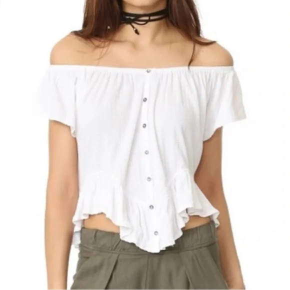 Free People Mint Julep Off the Shoulder Top size XS - Picture 2 of 10